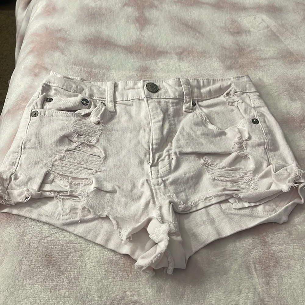 Aeropostale white jean shorts high waisted